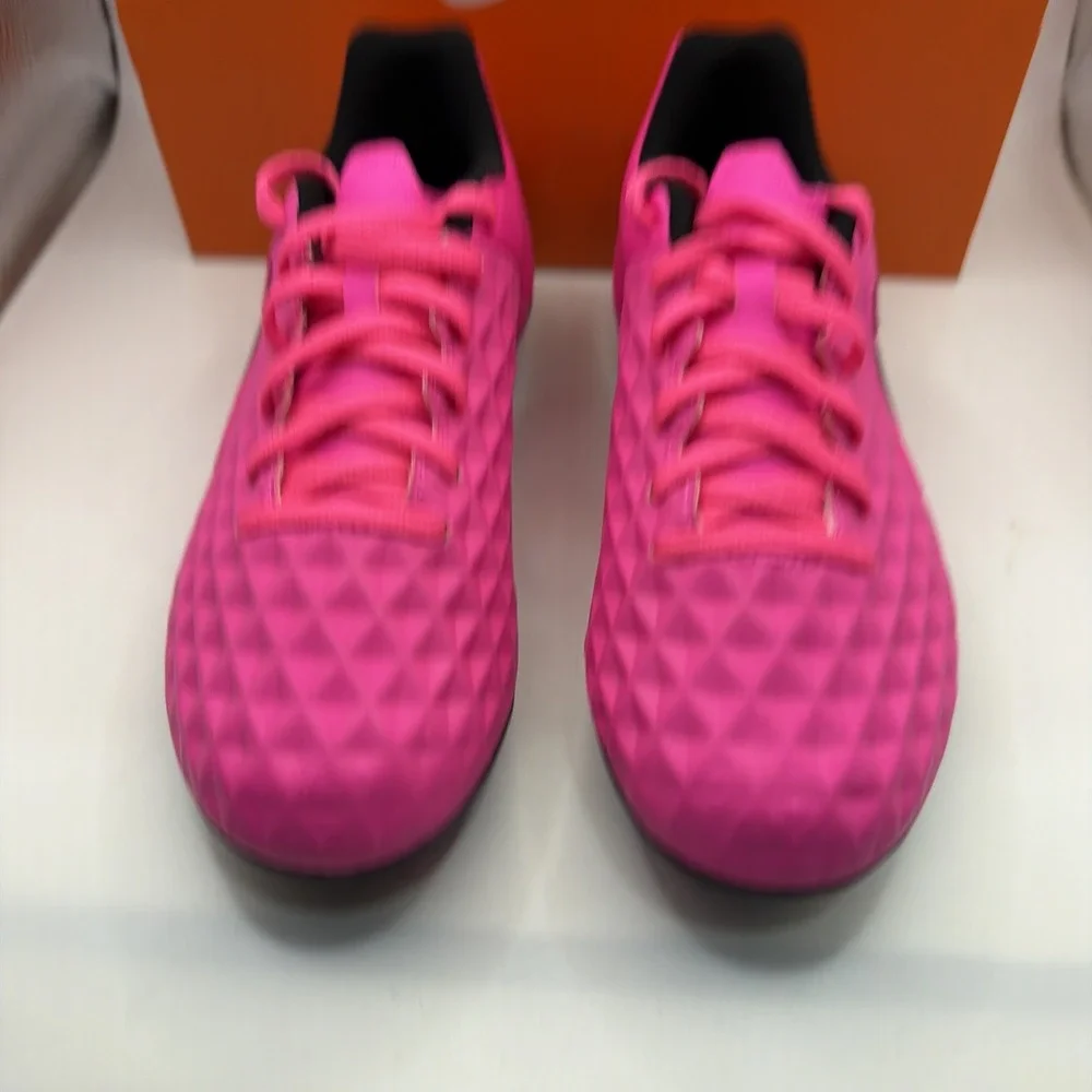 Nike Jr Legend Tiempo 8 Club FG/MG Youth Soccer Cleats. Pink Blast/Black Size 4Y